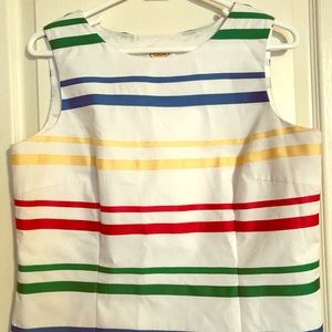 White Talbots Multicolored Striped Lined Top